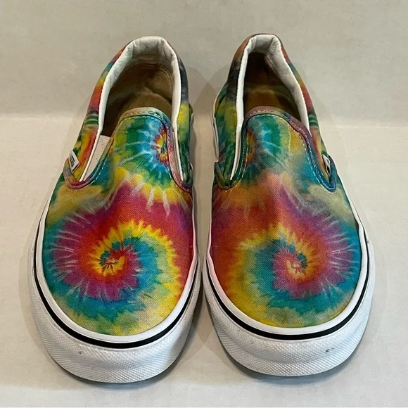 Vans Off The Wall Rainbow Tie Dye Classic Slip-On Shoes Sneakers Men 6 Women 7.5 - Picture 2 of 8